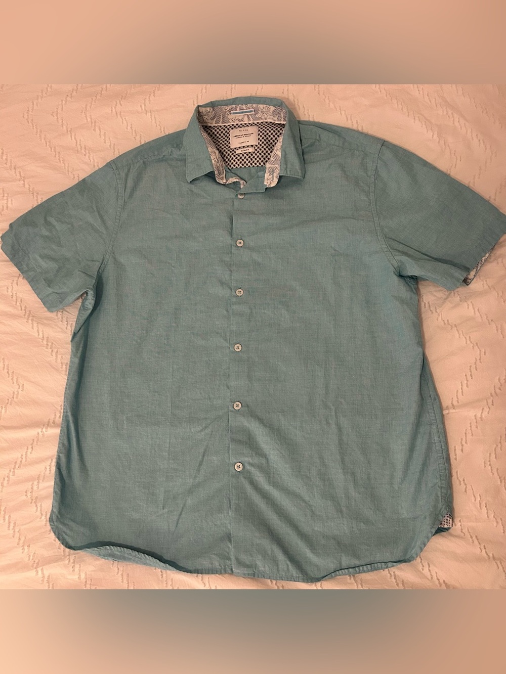 American Heritage Dawson and Brooks Men’s Slim Fit Short Sleeve Button Shirt XL